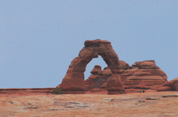 Utah- Arches National Park-  Panorama of Beautiful Delicate Arch