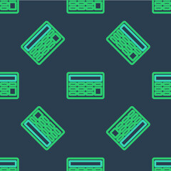 Line Calculator icon isolated seamless pattern on blue background. Accounting symbol. Business calculations mathematics education and finance. Vector