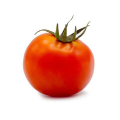 Fresh red Tomato on white background.