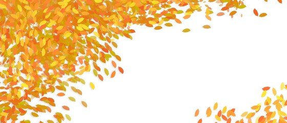 red, orange, brown and yellow falling autumn leaves background for banner or advertisement