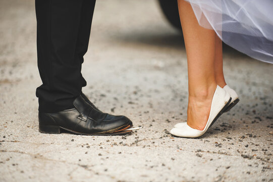 Bride Shoes and Groom's Unstuck Shoes