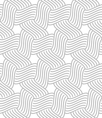 Fototapeta premium Vector geometric seamless pattern. Modern geometric background with intertwining thin threads.