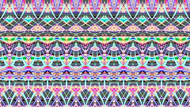 shining bright lines set blue wave motion, colorful, on black background