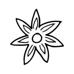 Flowers abstract doodle sketch isolated vector. Hand drawn illustration.