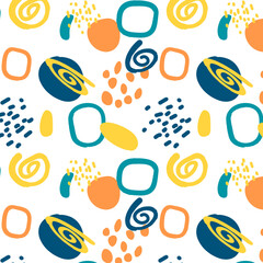 Hand drawn brush pattern background with abstract shape.