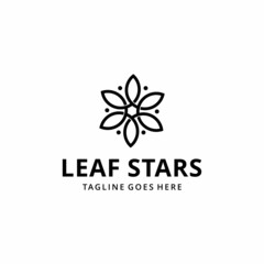 Vector illustration of floral logo design with star design logo
vector templates.