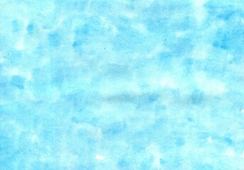 Abstract Delicate Light Blue Grunge Background Textured Art Background. Hand-drawn watercolor. Colorful canvas.