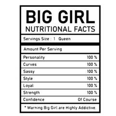 big girl nutrional facts logo inspirational quotes typography lettering design