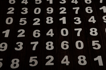 Background of numbers. from zero to nine. Numbers texture. Finance data concept. Matematic....