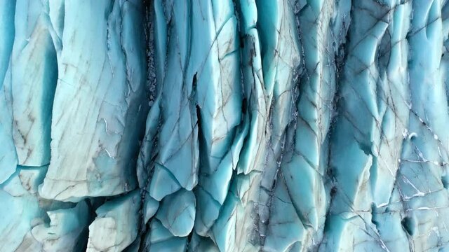 Aerial top view of glacier river system in skaftafell, Vatnaj&ouml;kull National Park. Iceland. Beautiful natural textures.