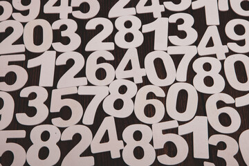 Background of numbers. from zero to nine. Numbers texture. Finance data concept. Matematic. Seamless pattern with numbers. financial crisis concept. Business success.