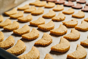 Christmas cookies on baking paper