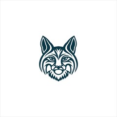 cat head logo vector template art