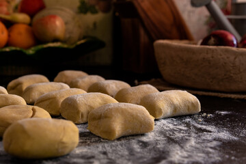 Home cooking - baking mushroom pastries