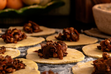 Home cooking - baking mushroom pastries