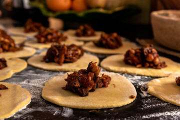 Home cooking - baking mushroom pastries