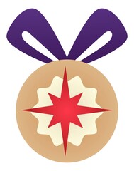 Xmas tree decoration bauble with star or snowflake