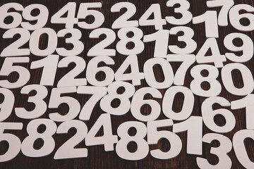 Background of numbers. from zero to nine. Numbers texture. Finance data concept. Matematic....
