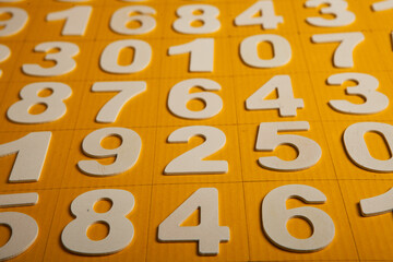 Background of numbers. from zero to nine. Numbers texture. Finance data concept. Matematic. Seamless pattern with numbers. financial crisis concept. Business success.