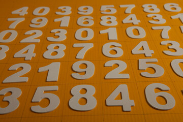 Background of numbers. from zero to nine. Numbers texture. Finance data concept. Matematic. Seamless pattern with numbers. financial crisis concept. Business success.