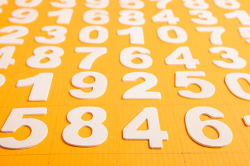 Background of numbers. from zero to nine. Numbers texture. Finance data concept. Matematic. Seamless pattern with numbers. financial crisis concept. Business success.