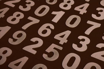 Background of numbers. from zero to nine. Numbers texture. Finance data concept. Matematic....