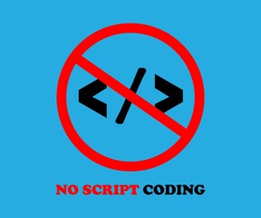 No Script Coding sign. Logo element vector illustration.