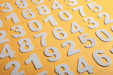 Background of numbers. from zero to nine. Numbers texture. Finance data concept. Matematic....