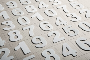 Background of numbers. from zero to nine. Numbers texture. Finance data concept. Matematic. Seamless pattern with numbers. financial crisis concept. Business success.