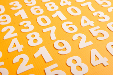 Background of numbers. from zero to nine. Numbers texture. Finance data concept. Matematic. Seamless pattern with numbers. financial crisis concept. Business success.