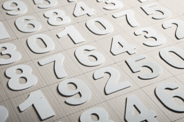 Background of numbers. from zero to nine. Numbers texture. Finance data concept. Matematic. Seamless pattern with numbers. financial crisis concept. Business success.