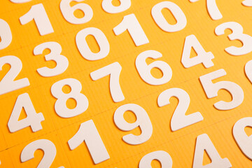 Background of numbers. from zero to nine. Numbers texture. Finance data concept. Matematic. Seamless pattern with numbers. financial crisis concept. Business success.