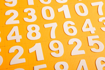Background of numbers. from zero to nine. Numbers texture. Finance data concept. Matematic. Seamless pattern with numbers. financial crisis concept. Business success.