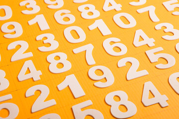Background of numbers. from zero to nine. Numbers texture. Finance data concept. Matematic. Seamless pattern with numbers. financial crisis concept. Business success.