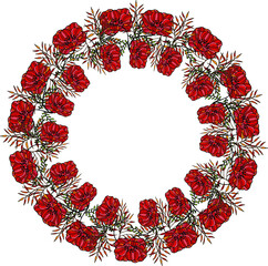 vector of flower wreath poppy