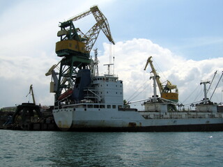 cargo ship in port