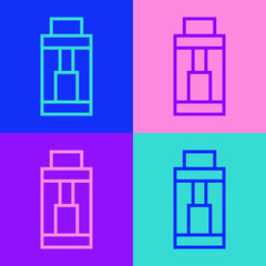 Pop art line Vape mod device icon isolated on color background. Vape smoking tool. Vaporizer Device. Vector