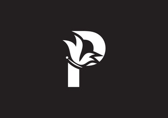 this is a creative letter P add butterfly icon design