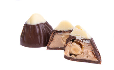chocolate candies isolated