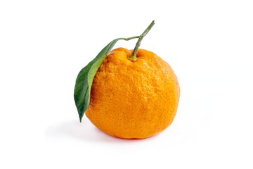 Fresh mandarin isolated on white background.
