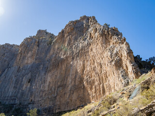 Sunny view of the landscape in Red Rock Canyon