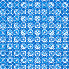 Blue with white seamless pattern with circles