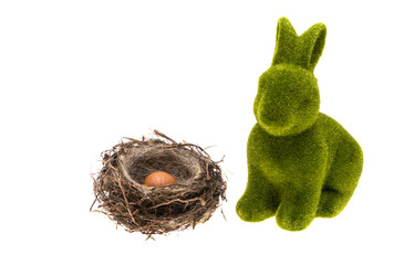 bird's nest with egg isolated