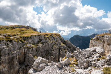 view of Monte Piana in Dolomites Alps, Italy