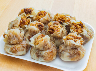 Close up shot of Shumai
