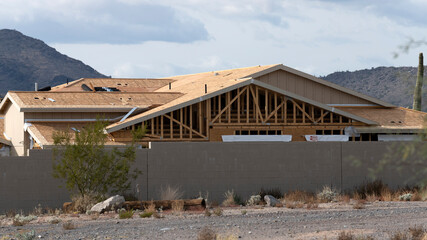 Fototapeta na wymiar Constructing new houses in Arizona