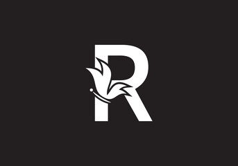 this is a creative letter R add butterfly icon design