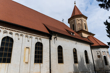 Fototapeta na wymiar First Romanian School and the St Nicholas church. Brasov, Romania.