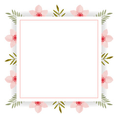 Fototapeta na wymiar Beautiful flower square frame