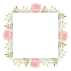 Beautiful flower square frame